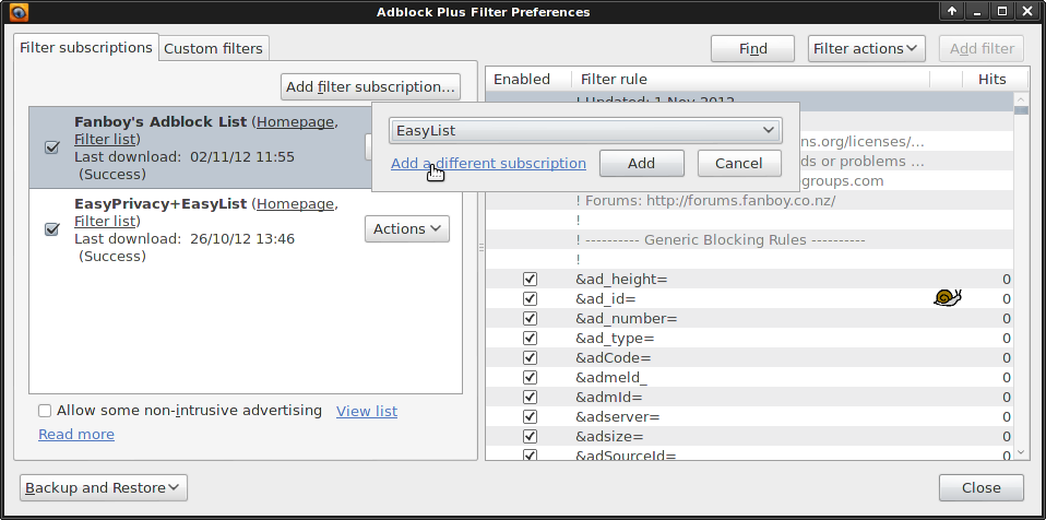 adblock filter configuration